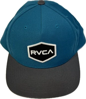 Gorra RVCA Gorra de Béisbol Ajustable Snapback Billete Plano Azul Gris Bordado Foto 1 de 4