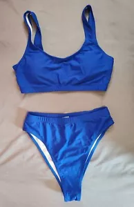 Traje de baño bikini de dos piezas pequeño azul real para mujer sin marca - Imagen 1 de 4