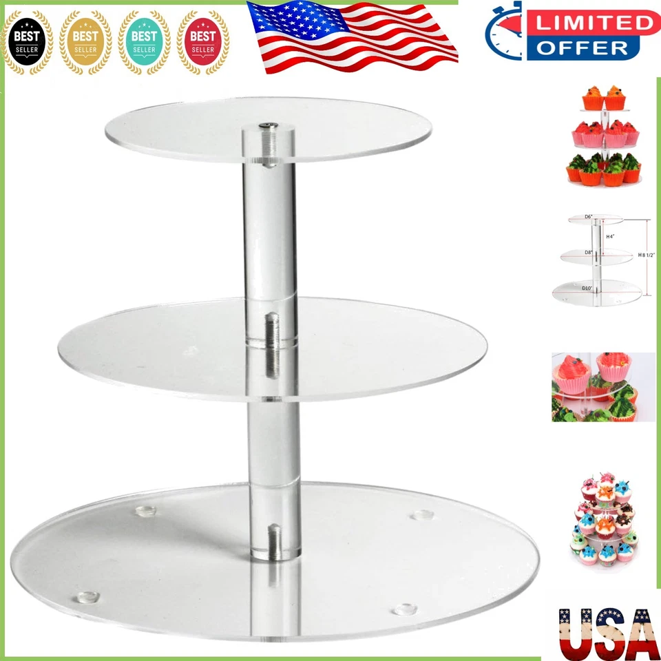 weddingwish 3 Tier Round Acrylic Cupcake Stan(New) EA-O24V-P4ZQ