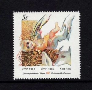 Chipre 1987 NAVIDAD, BEBÉ EN PESEBRE, OVEJA MNH SG 713 SC 696 - Imagen 1 de 1