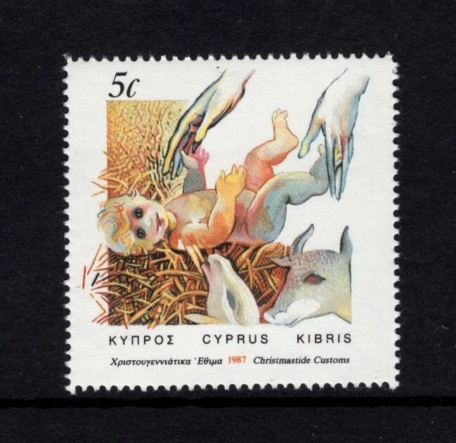 Chipre 1987 NAVIDAD, BEBÉ EN PESEBRE, OVEJA MNH SG 713 SC 696 Foto 1 de 1