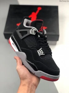 Air Jordan 4 Retro“Bred”Engraved black and red - Picture 1 of 17