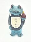 Vintage Norleans Blue Speckled Frog in Tuxedo Made In Japan - 7"