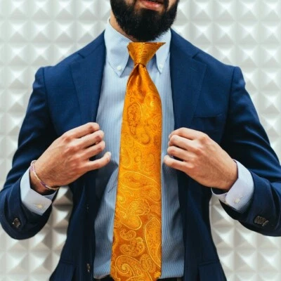 LAURANT BENNET MILANO VIBRANT SILK NECKTIE, NWT - Image 1 of 4