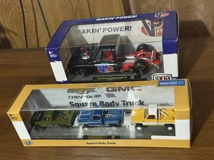 M2 1/64 Square Body Trucks Chevrolet & GMC 4x4 (3 Set) Walmart + 1/24 VP Racing - Picture 1 of 8