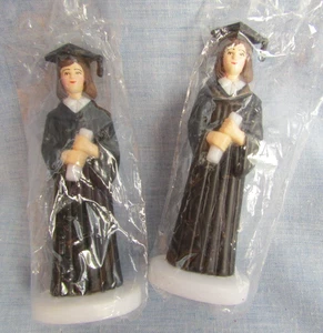 VINTAGE HARD PLASTIC GIRL GRADUATION 4 " FIGURINES LOT O F2 - Picture 1 of 4