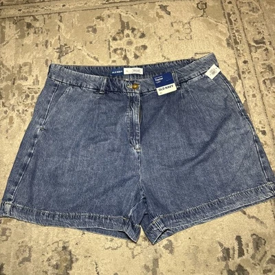 NWT Old Navy Shorts Womens Blue Denim Extra High Rise Taylor Sz XL 5’ Inseam - Image 1 of 4