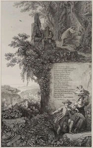 E. NEUREUTHER (*1806), Der Wanderer, a Goethe, alrededor de 1853, grabado romance - Imagen 1 de 5