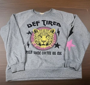 Def Tired Parody Felpa Donna 1X XL Grigio Manica Lunga Pullover Love Dazed - Foto 1 di 13