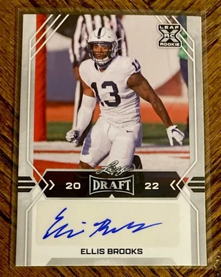2022 LEAF DRAFT ELLIS BROOKS ROOKIE AUTO CARD PENN STATE NITTANY LIONS - Image 1 of 2