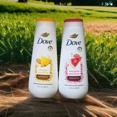 2 Dove Limited Edition Watermelon & Guava / Pineapple & Passionfruit Body Wash - Image 1 of 2