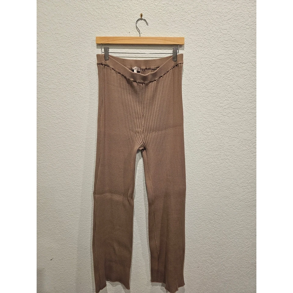 Pantalones de salón Guess de punto acanalado ancho pierna ancha para mujer XL cómodos informales estilo gris Foto 1 de 3