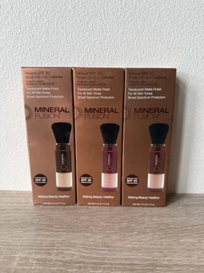 NUOVO X3 LOTTO Mineral Fusion SPF 30 pennello sulla difesa solare opaco traslucido 0,14 oz - Foto 1 di 3