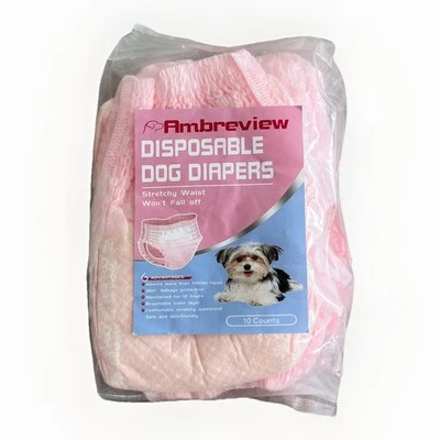 Pañales desechables para perros hembra tamaño pequeño color rosa  Foto 1 de 3