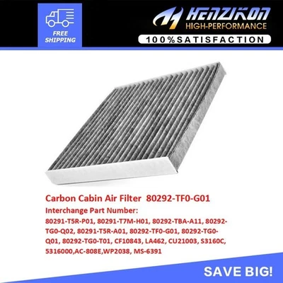 FILTRO DE AIRE CABINA POLEN CARBÓN 80291-TF3-E01 apto para HONDA CIVIC HR-V CR-V RDX TLX Foto 1 de 4