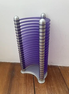 Torre de CD de colección de plexiglás esmerilado con capacidad para 20 CD individuales retro utilería de los 90 Reino Unido - Imagen 1 de 8