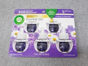 Air Wick Essential Oils Scented Oil Refills Lavender Chamomile 5 Pack 3.38oz - Picture 1 of 3