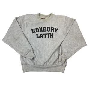 Vintage Roxbury scuola latina grigio campione tessuto rovesciato girocollo piccolo - Foto 1 di 9