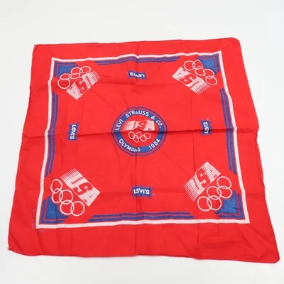 Cachecol olímpico 1984=levi strauss & co.-levi's-los angeles 19x19 - Imagem 1 de 4