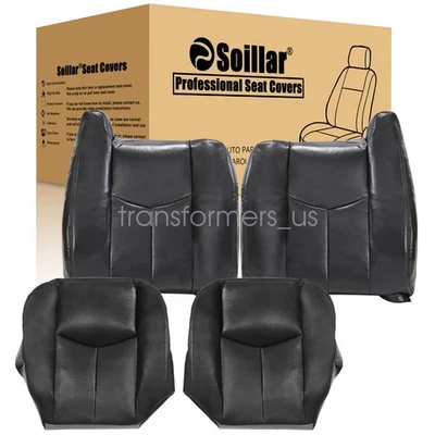 Fundas de asiento delanteras gris oscuro para 03-06 Chevy Silverado GMC Sierra sin reposabrazos Foto 1 de 4