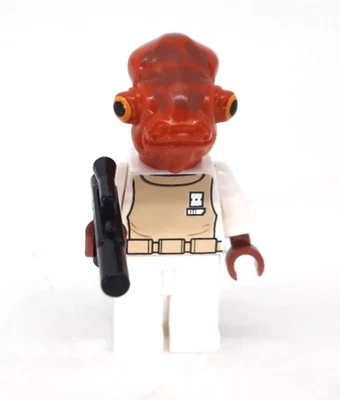 Lego Star Wars Almirante Ackbar Minifigura 7754 sw0247 Rebel Mon Calamari, Blanco Foto 1 de 4