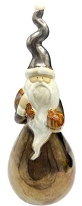 Pier 1 Imports 14” Ceramic Santa Figurine Metallic Brown Luster Glaze Farmhouse - Picture 1 of 6
