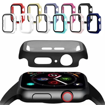 Часы чехол протектор экрана для Apple Watch 8 7 6 5 3 2 1 SE защитный - Изображение 1 из 4