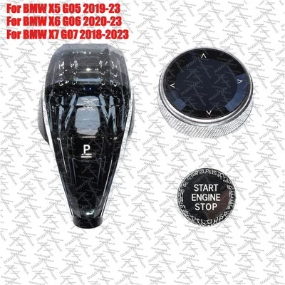 3pcs/set Crystal Gear Shift Knob For BMW X5 G05 X6 G06 X7 G07 2018-2023 - Imagem 1 de 4
