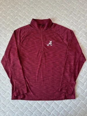 Мужская футболка Alabama Crimson Tide большой размер NCAA футбол четверть квадратного ярда пуловер на молнии - Изображение 1 из 4