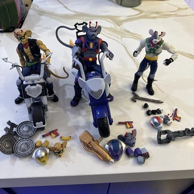 Nacelle Biker Mice From Mars Throttle, Modo, Vinny With 2 Motorcycles - Image 1 of 4