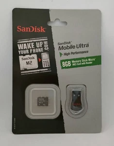 Unused SanDisk 8GB Micro Memory Stick M2 USB Card Reader PSP Go Compatible - Picture 1 of 7