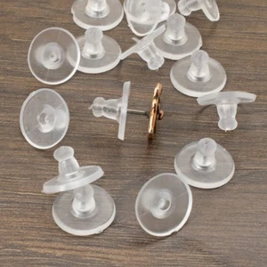 20-Pack Clear Comfort Clutch Earring Backs, Soft Plastic Supports for Earrings - Picture 1 of 8