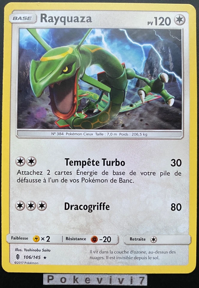 Carte Pokemon RAYQUAZA 106/145 Rare Soleil et Lune 2 SL2 Gardiens Ascendants FR - Photo 1/1