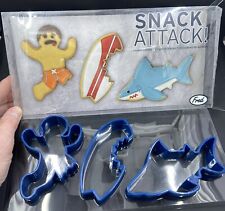 Fred Snack Attack Cookie Cutters 3pc set Surfer, Surfboard and Shark Summer Fun!