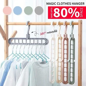 Non-slip Magic Hanger Cloth Wardrobe Hat Closet Organizer Rack Hook Space Saver - Picture 1 of 9