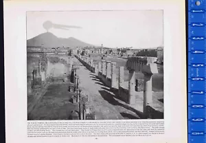 Die Ruinen des Forums bei Pompeji, Vesuv, ITALIEN -1892 antiker Druck - Bild 1 von 1
