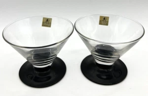 Juego de 2 copas de cóctel Luminarc base negra licor hechas en Francia 3" de alto - Imagen 1 de 6