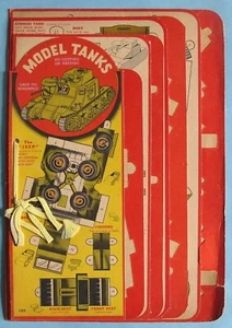 VINTAGE - MODEL TANKS - PUNCH-OUT BOOK - 1941 - #1065 - SAMUEL LOWE - UNUSED - Picture 1 of 9