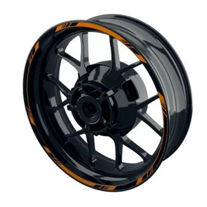 Felgenaufkleber Motorrad Wheelsticker V1 orange schwarz 17" - Picture 1 of 2