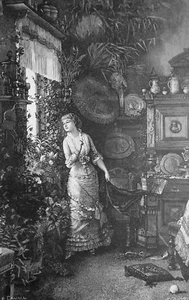 YOUNG MAIDEN in Cottage Lover Coming Rich Interior - VICTORIAN Era Print - Picture 1 of 2