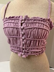 Urban Outfitters Boho Cropped Pleated Boho Chic Festival Stretchy Corset M Top