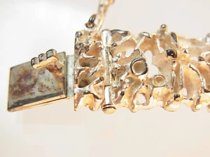 Hermosa pulsera de diseño Juhls plata 925 orgánicamente decorada Noruega 1960 - Imagen 1 de 11