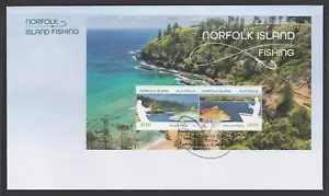 NORFOLK Island - 2024 FISHING , FISH $4.50 Block, MINISHEET V F USED on FDC - Picture 1 of 1