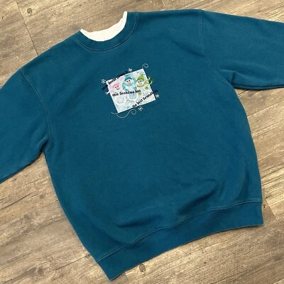 MC Sportswear Blue Grandma Best Grandkids Snowman Sweatshirt Winter Large - Image 1 of 4