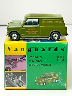 Corgi Vanguard 1:43 Scale Diecast Austin Mini Van with Box, Bristol Water - Image 1 of 4