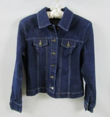 NY Jeans Azul Denim Botón Delantero Manga Larga Chaqueta Vaquera *Talla S* Foto 1 de 4
