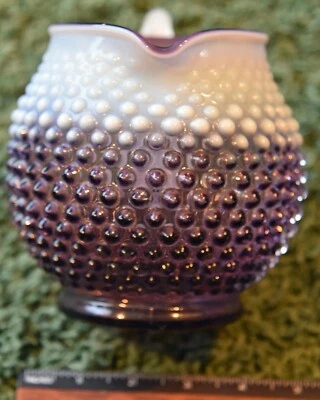 Fenton 5" High Amethyst & Opalescent Hobnail Pitcher or Jug - Image 1 of 4