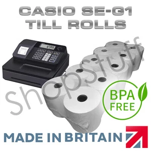 20 ROLLS Casio SE-G1 SEG1 Till Rolls 57mm x 57mm Thermal Paper Till Rolls (D4) - Picture 1 of 7