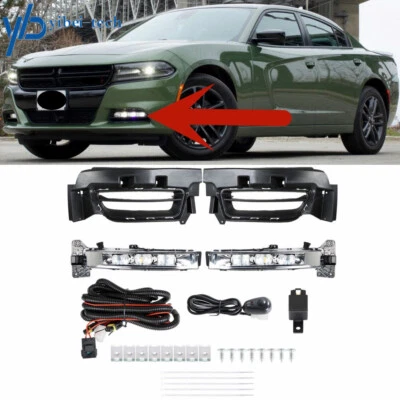 For 2015-2020 Dodge Charger Pair of Fog Lights Bumper Lamps+Switch+Wiring Kits Foto 1 de 4