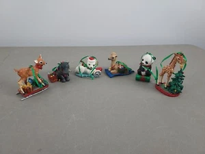 6 Danbury Mint Baby Animals Ornaments Hippo Panda Polar Bear Camel Deer Giraffe - Picture 1 of 14